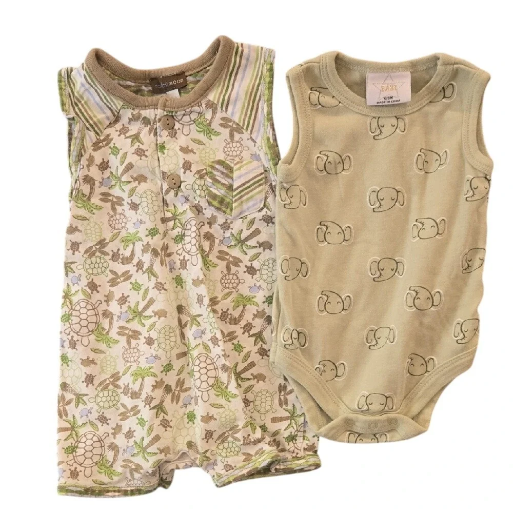 Baby Infant Boy's Clothing Bundle 3-6M 100% Cotton Short Sleeve Bodysuits‎ Tops